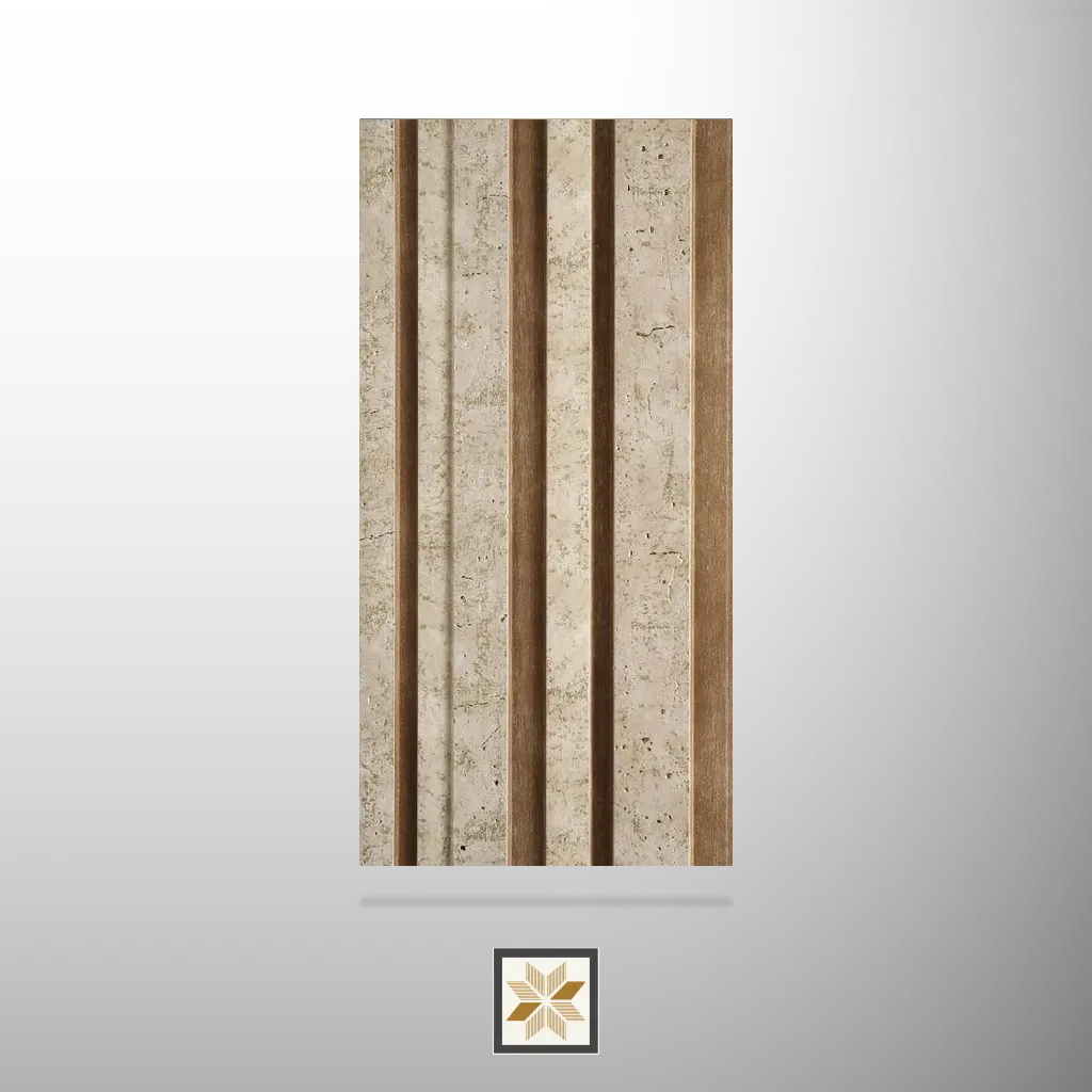 8x0.65 feet | 15 mm Beige Stone louvers (suitable for Bedroom, Hotel, Living Room, Office, Restaurant) | LV-24239