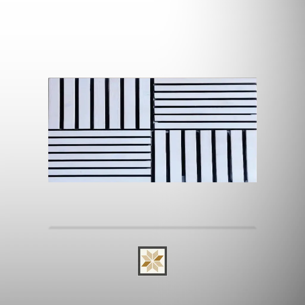 9x0.93 feet | 12 mm White Patterned louvers (suitable for Bedroom, Living Room, Office, TV Cabinet) | LV-24249