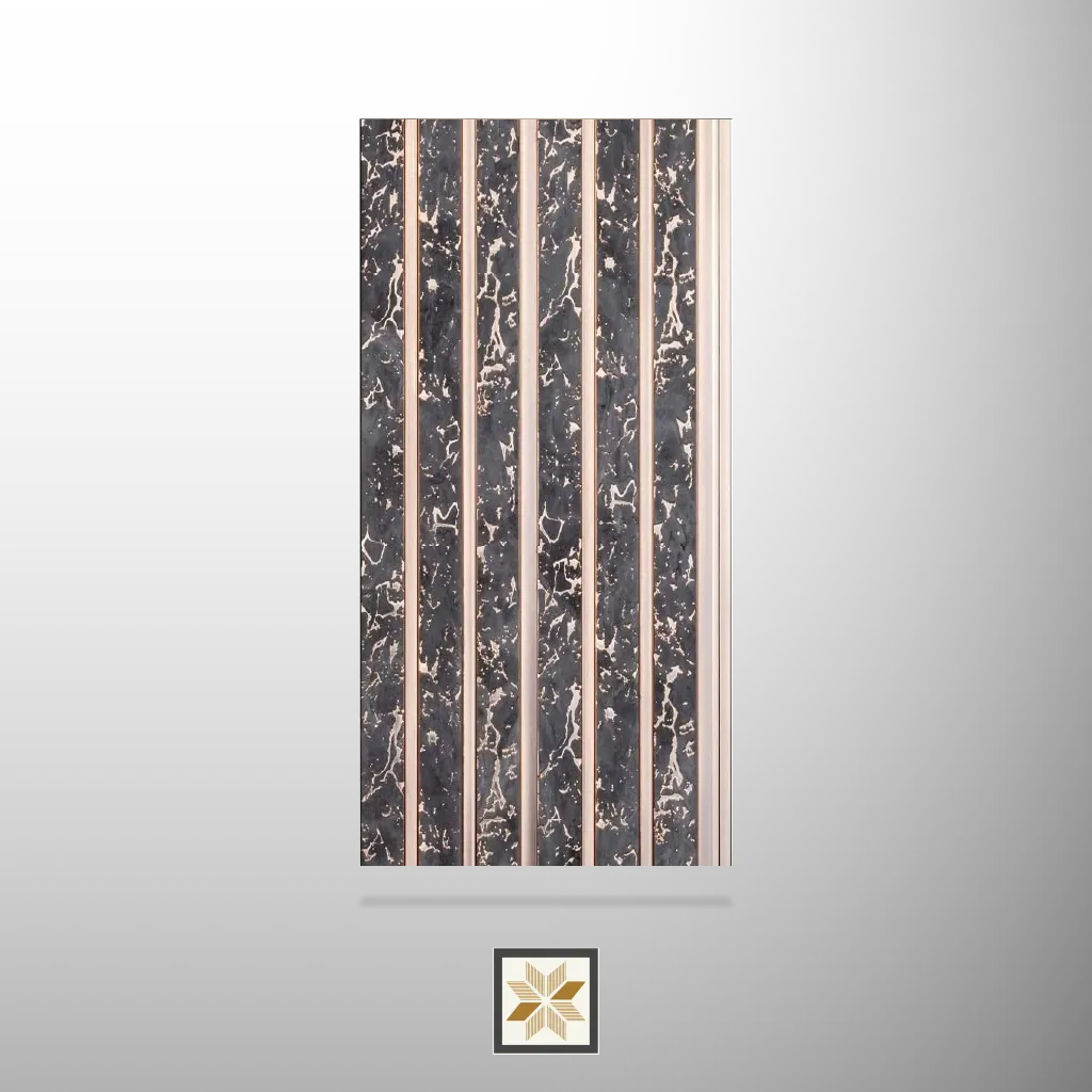 8x0.5 feet | Grey Patterned louvers (suitable for Bedroom, Hotel, Living Room, Office, Restaurant) | LV-24332