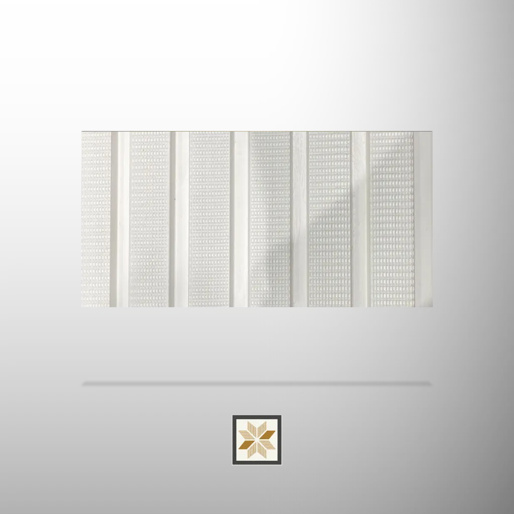 8x0.83 feet | White Patterned louvers (suitable for Bedroom, Hotel, Living Room, Office, Restaurant) | LV-24405