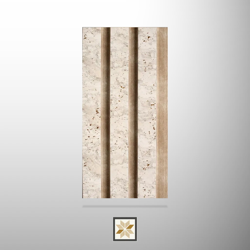 8x0.41 feet | 1 mm Brown Stone louvers (suitable for Bedroom, Hotel, Living Room, Office, Restaurant) | LV-24512