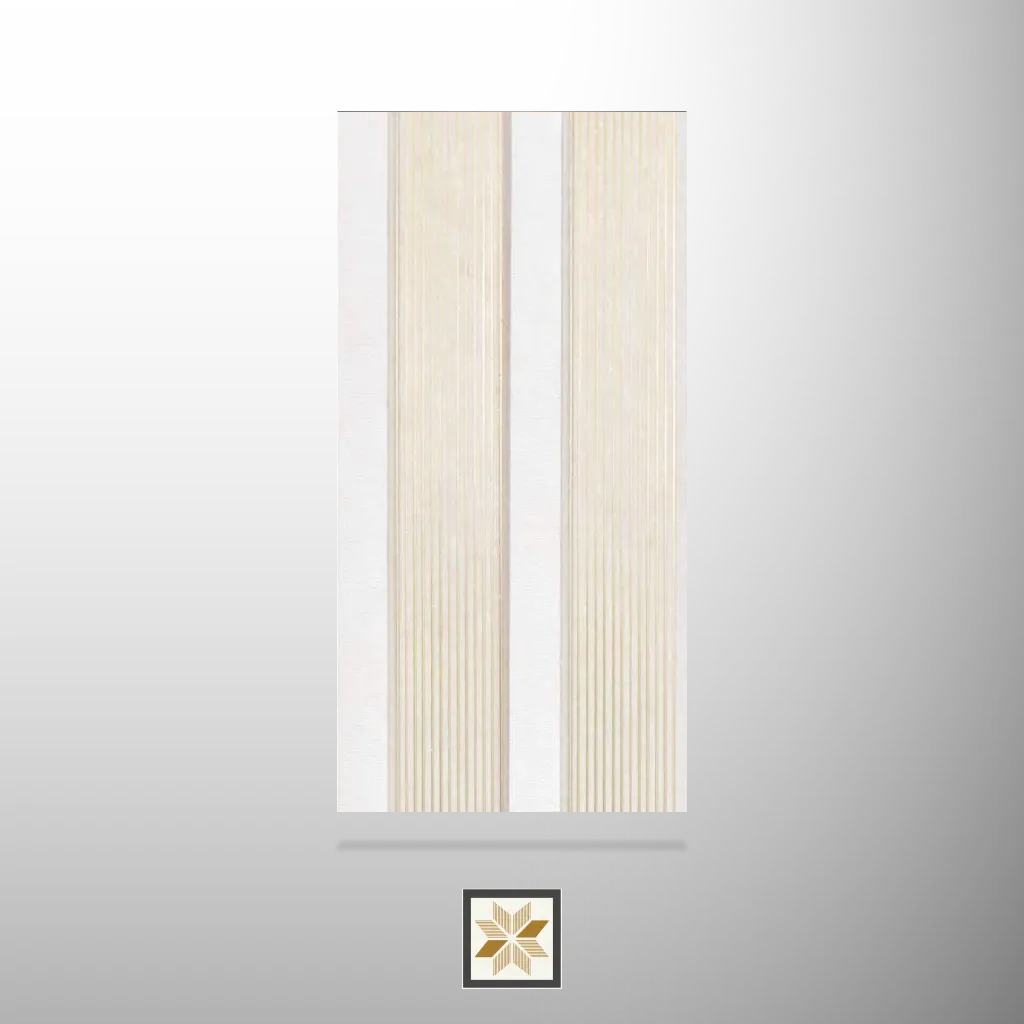 8x0.5 feet | Cream Patterned louvers (suitable for Bedroom, Hotel, Living Room, Office, Restaurant) | LV-24516