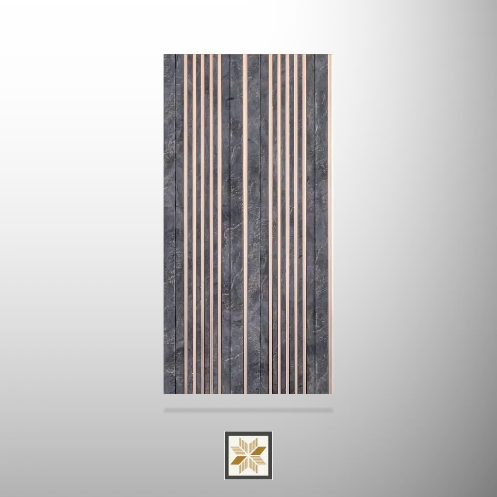 8x0.5 feet | Grey Patterned louvers (suitable for Bedroom, Hotel, Living Room, Office, Restaurant) | LV-24545