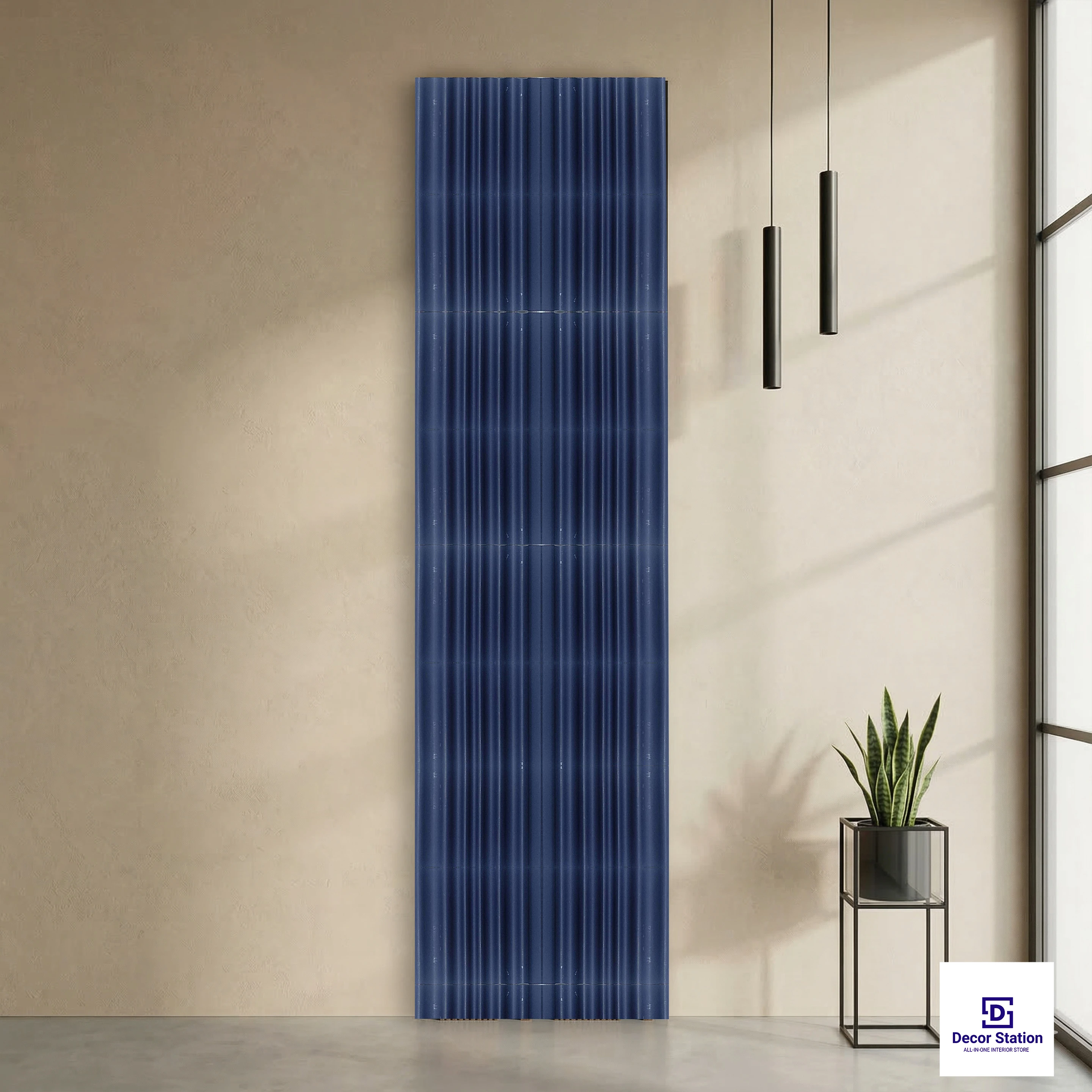 MN-9554 Blue Matte 9.5x0.4 ft 11mm 8mm Wall Panel | PN-53103-A