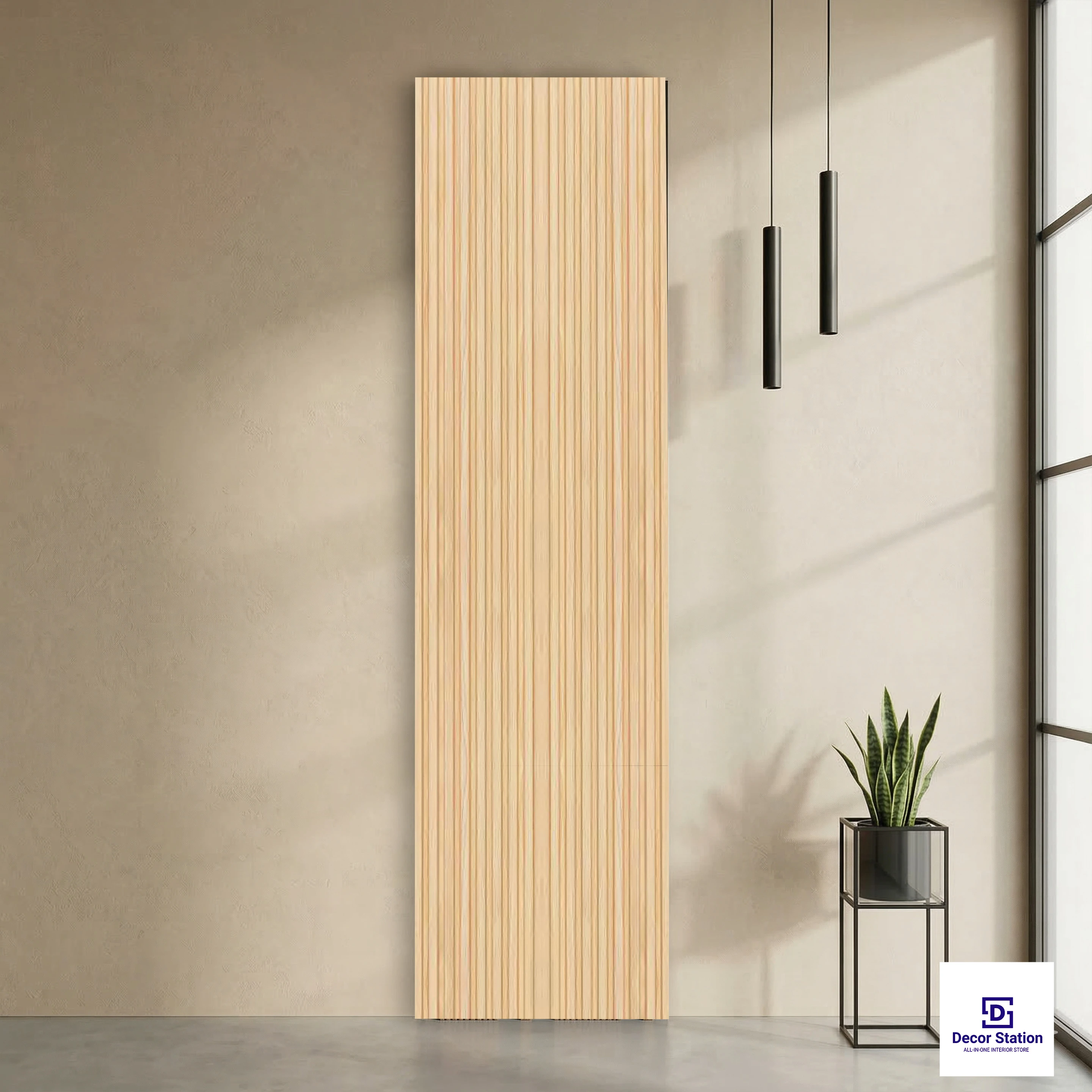 MN-9109 Beige Wood Matte 9.5x0.4 ft 11mm Wall Panel | PN-53106-A