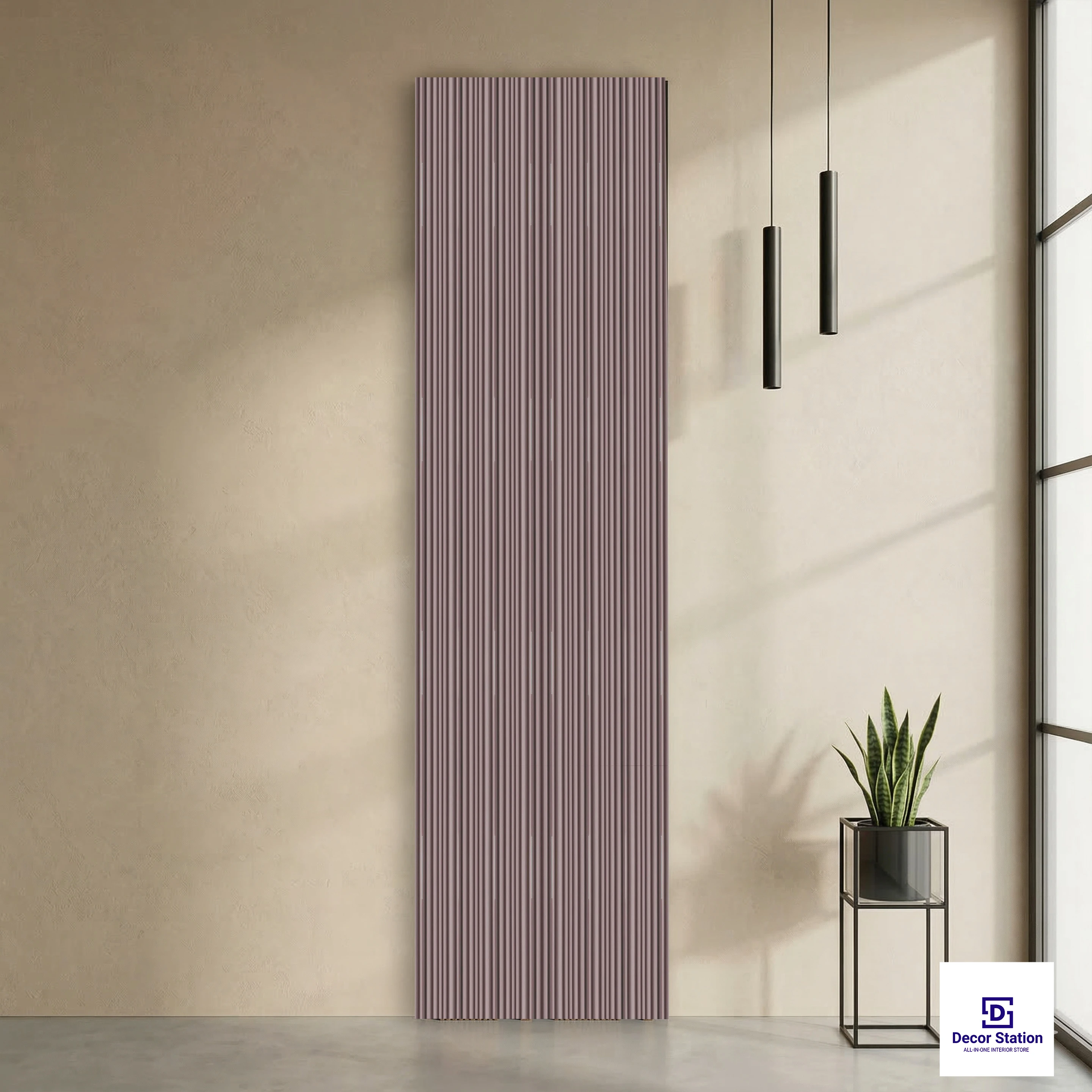 MN-9566 Pink Solid Color Matte 9.5x0.4 ft 12mm Wall Panel | PN-53122-A