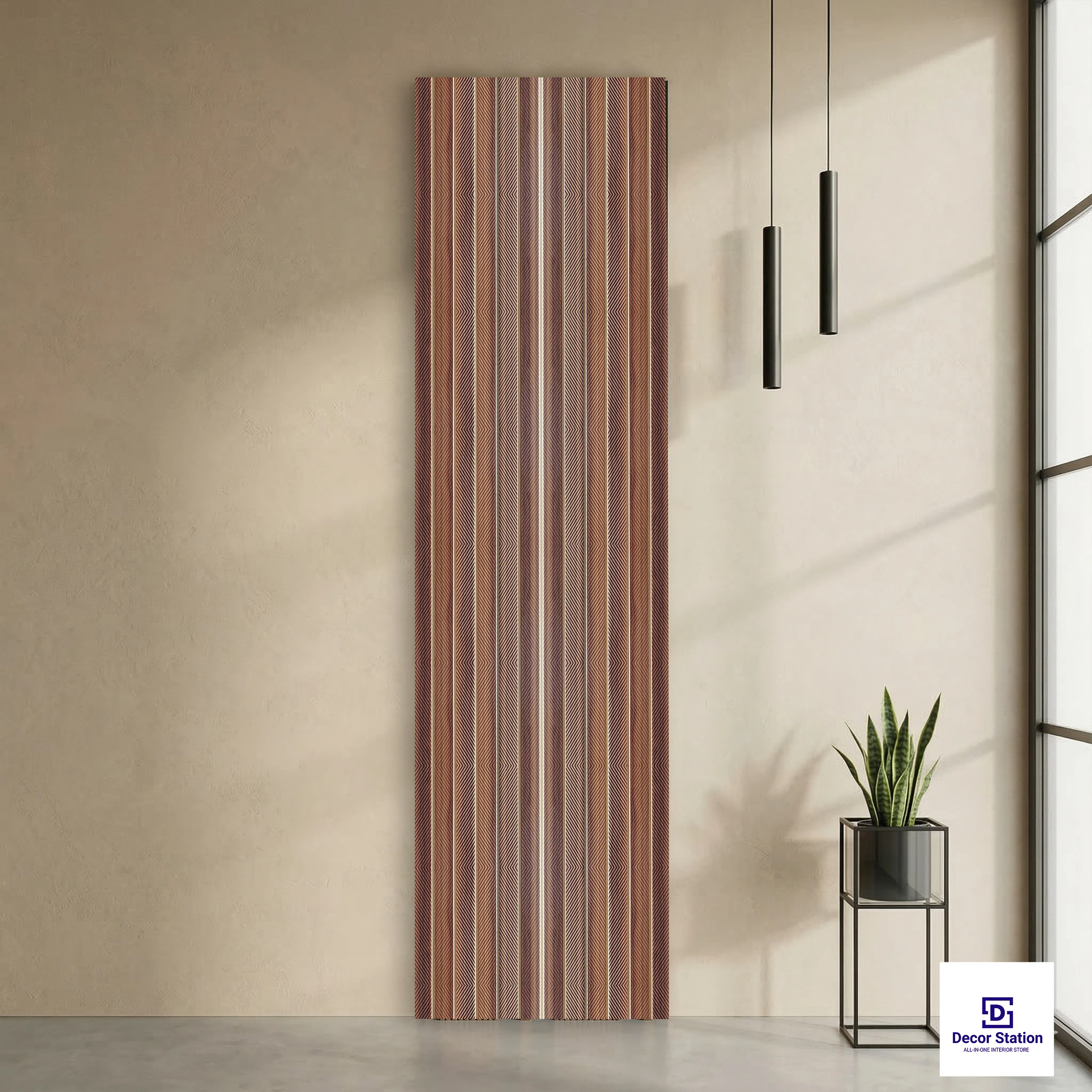 MN-9802 Wood Finish Brown Texture 9.5x0.66 ft 8mm Wall Panel | PN-53131-A