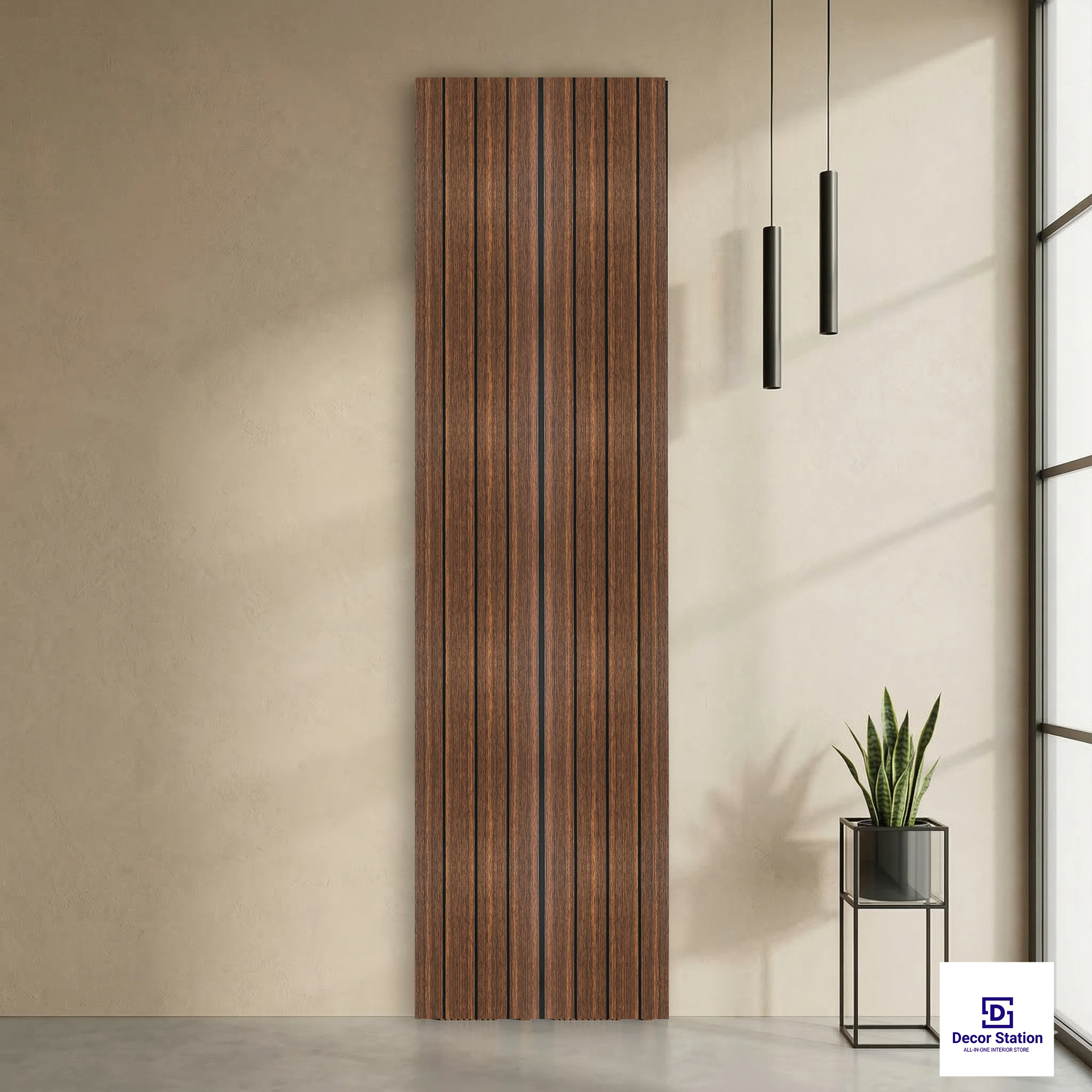 MN-91208 Dark Walnut Fluted Texture 9.5x1 ft 6mm Wall Panel | PN-53135-A