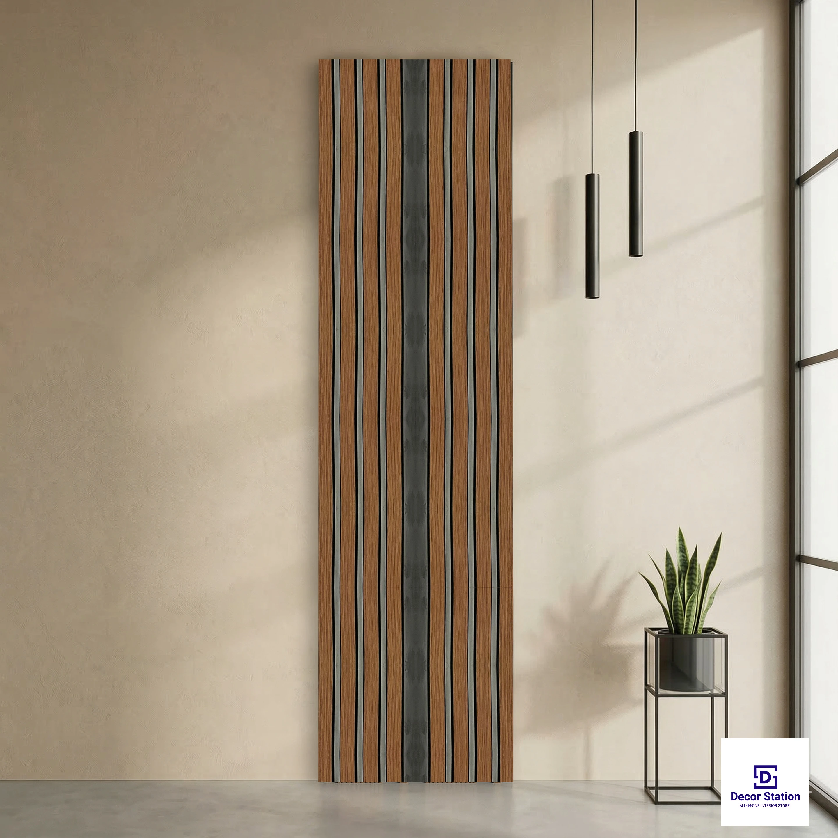 MN-158 Brown Fluted Matte 8x0.41 ft 11mm Wall Panel | PN-53162-A