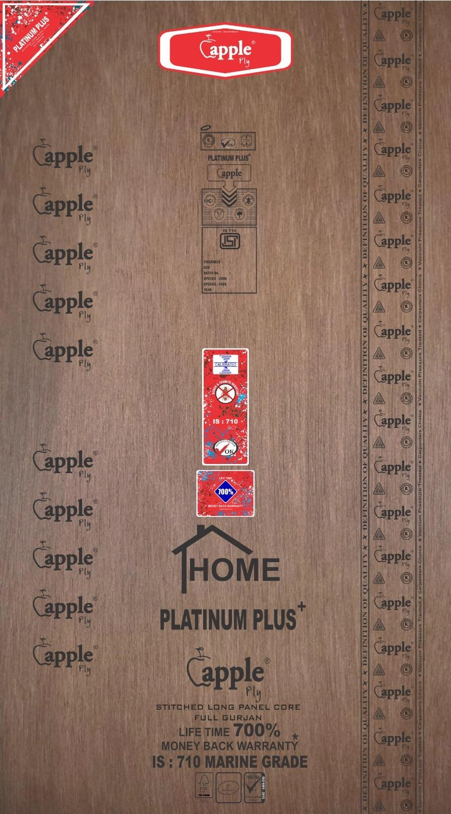 Gurjan Apple Platinum Plus Brown Plywood (7x4 feet,18 mm) : PB-35759-D