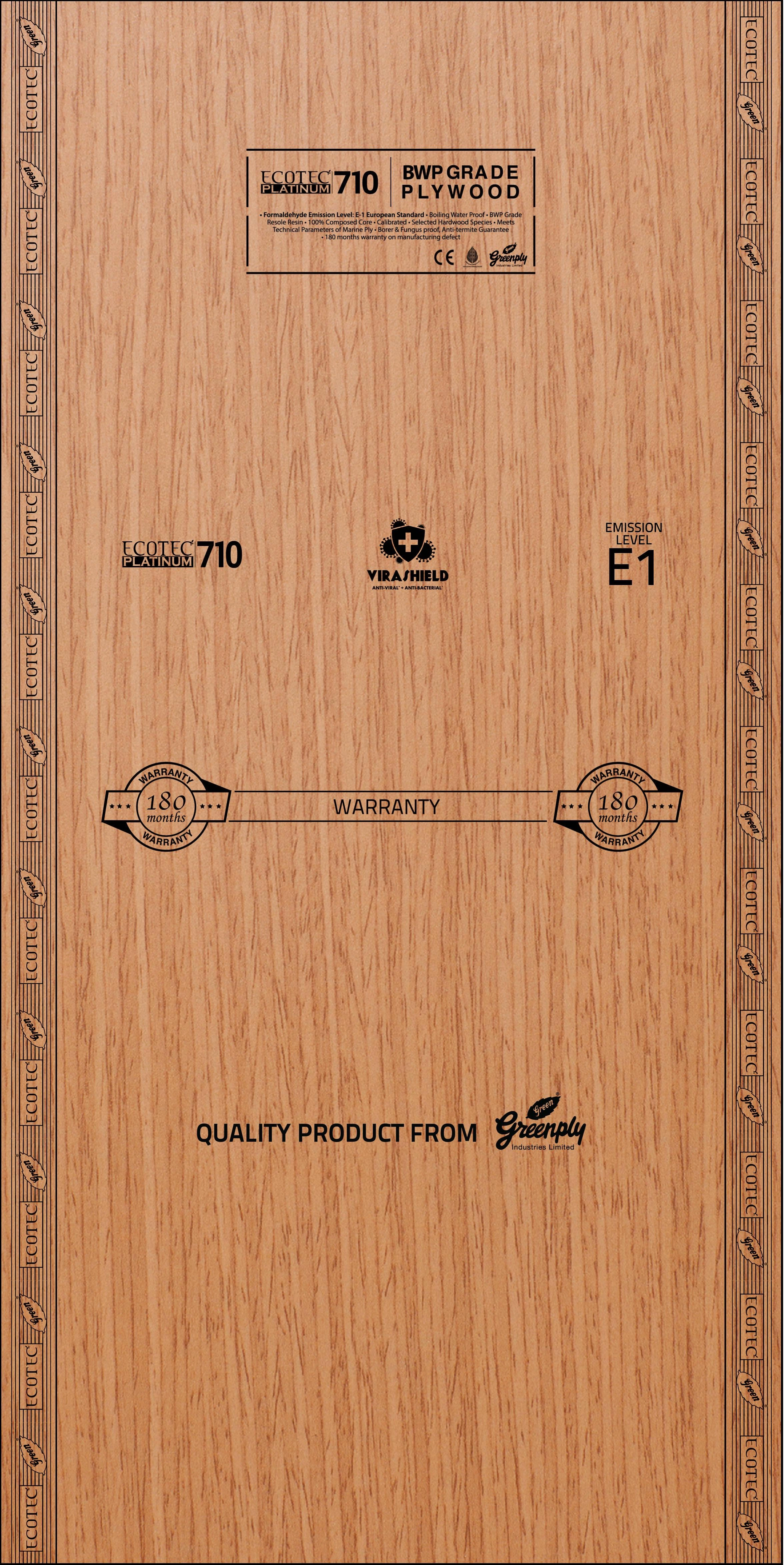 Eucaliptus Green Ecotec Brown Plywood (7x4 feet,6 mm) : PB-35849-D
