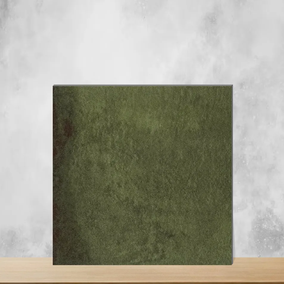 Tropezia Carribbean Green Glossy Square Tiles TL-1187-B (8x8 inch | 8 mm)