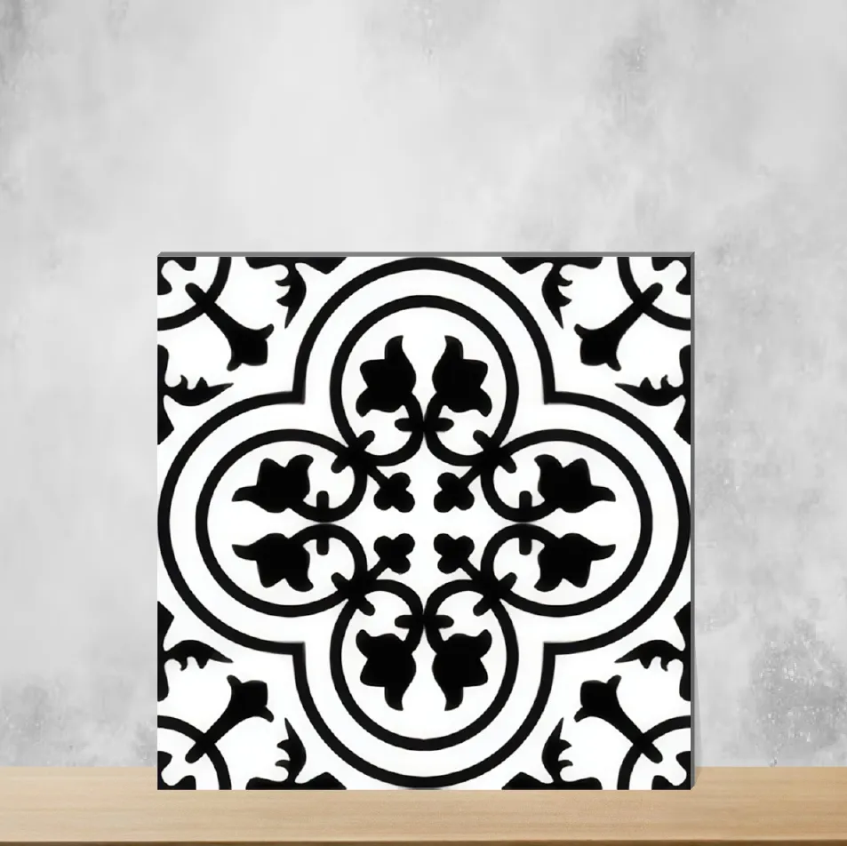 Ceramic Morblack Moroccans Matt Square Tiles TL-1028 (12x12 inch | 9 mm)