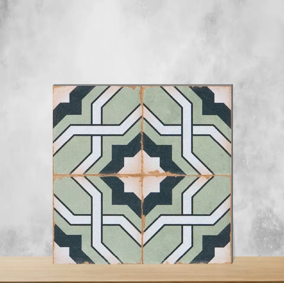 Tropea Ornate Fern Moroccans Matt Square Tiles TL-1086-D (8x8 inch | 8 mm)