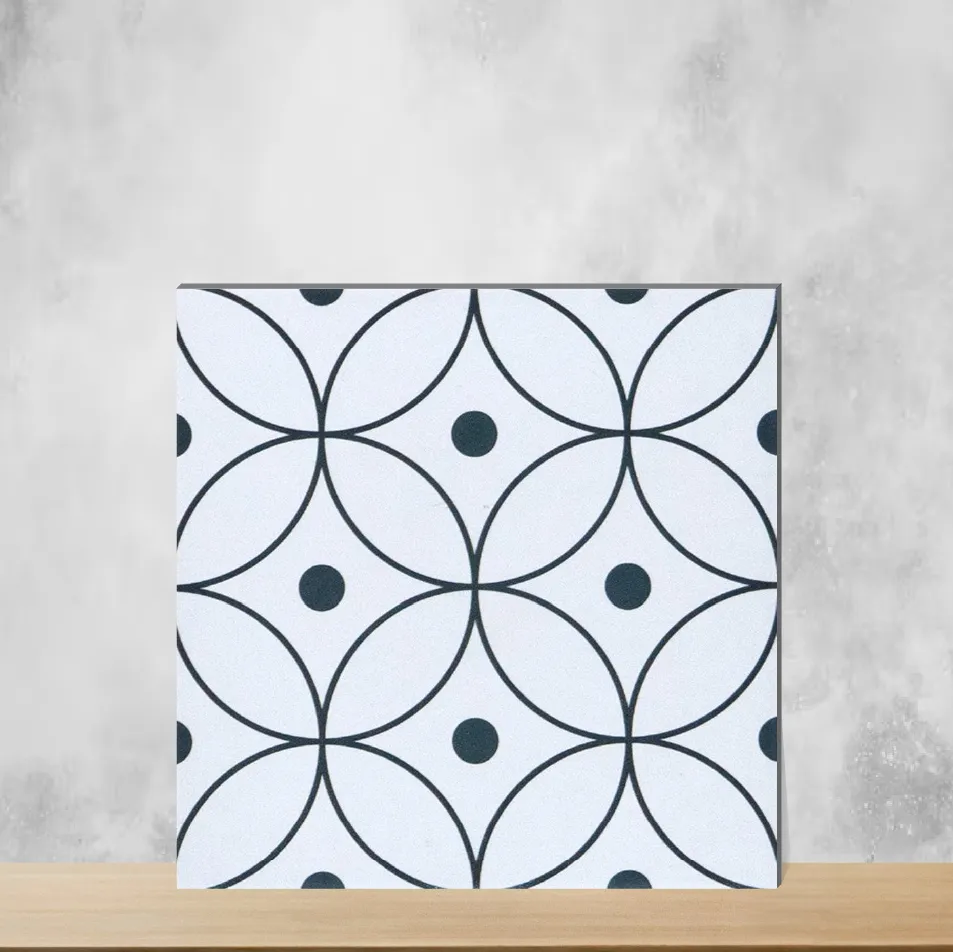 Zen Ring Squint White Moroccans Matt Square Tiles TL-1059-C (8x8 inch | 8 mm)