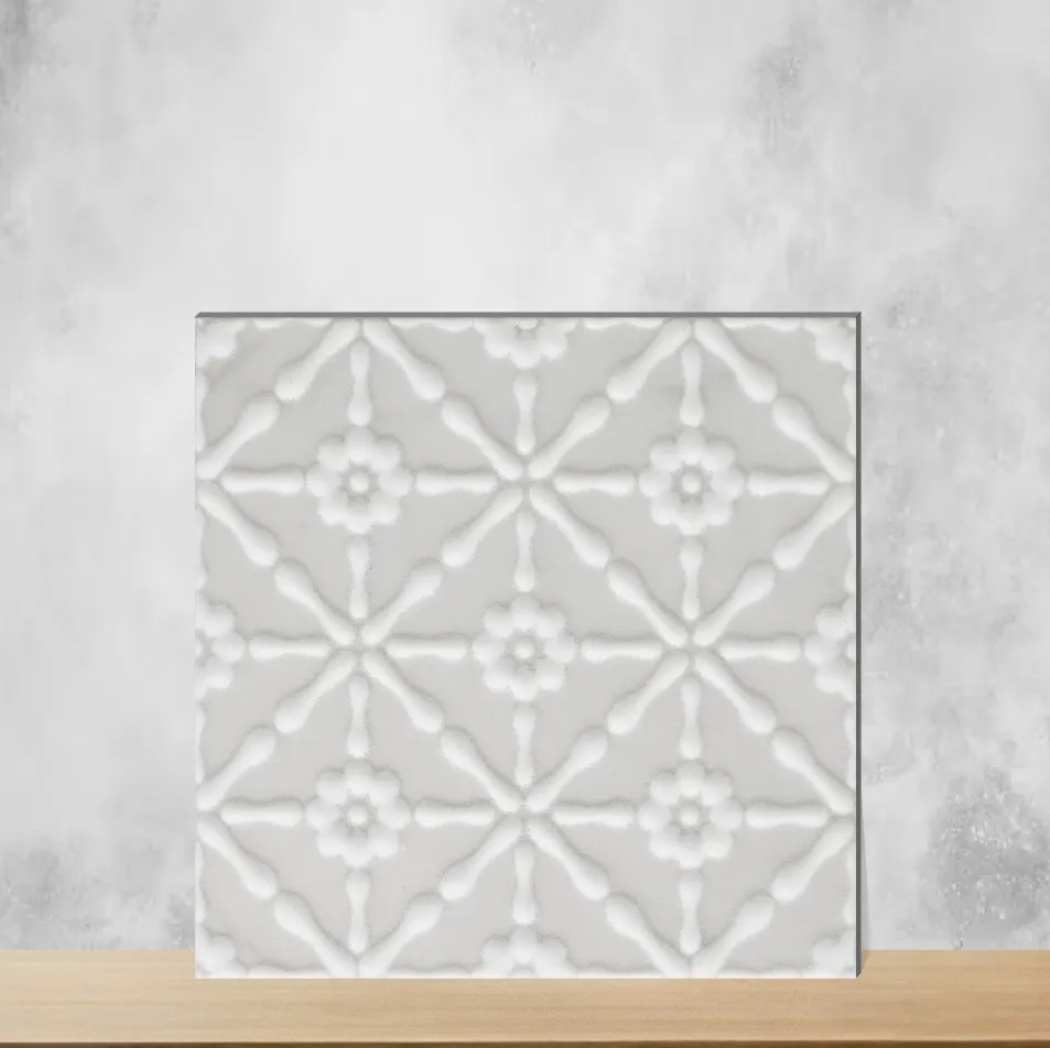 Vitrified Floral Burst Frost Bloom Geometric & Abstracts Square Tiles TL-146-C (6x6 inch | 9 mm)