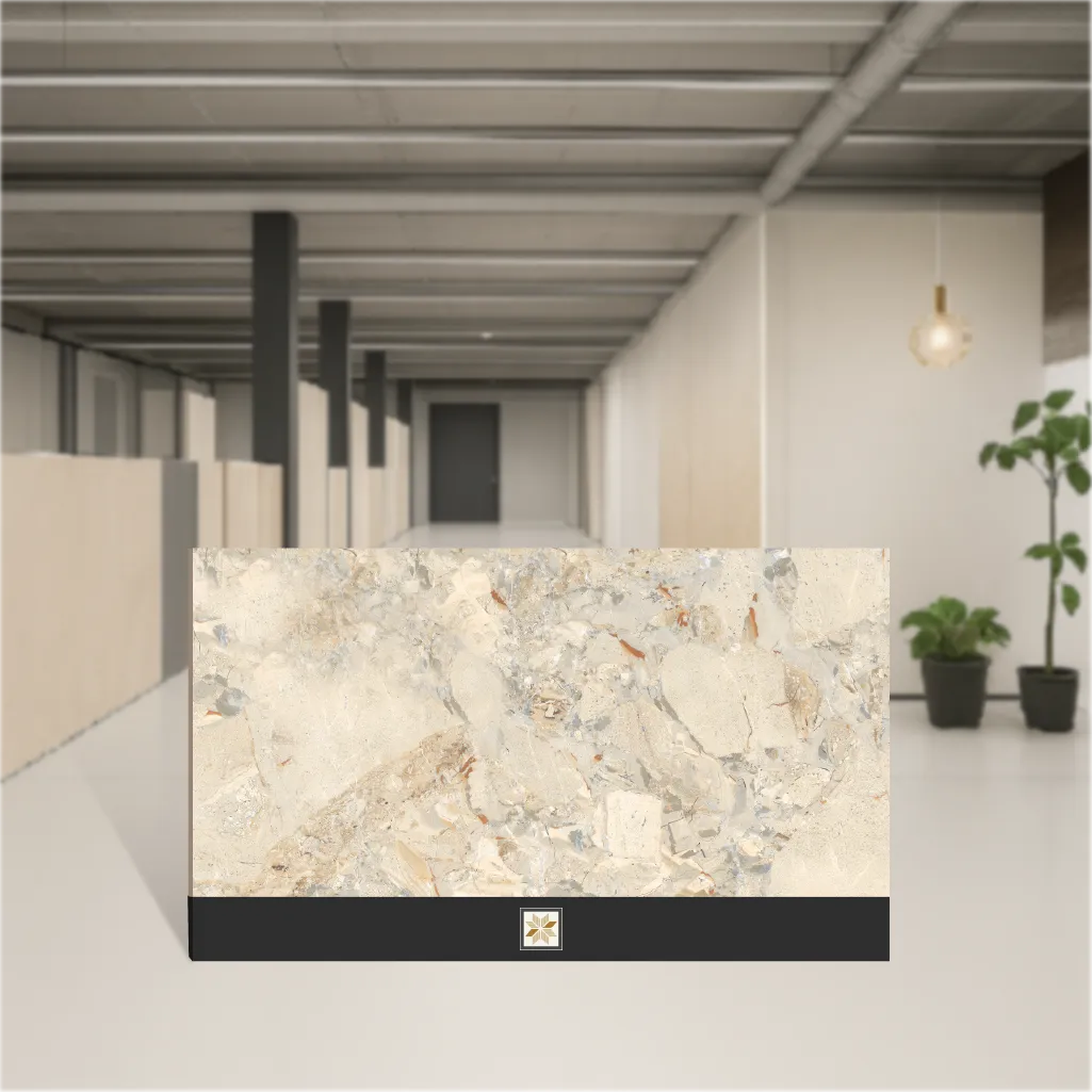 Vitrified Marbles & Stones Glossy Rectangular Tiles TL-1239 (5.3x2.7 feet | 9 mm)