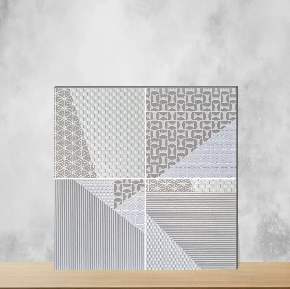 Vitrified Origami Mini Geometric & Abstracts Square Tiles TL-124 (6x6 inch | 9 mm)