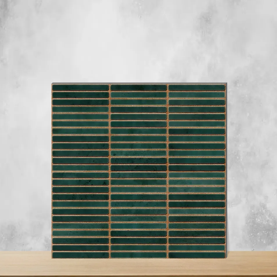 Ceramic Cinthia Kitkat Teal Glossy Square Tiles TL-2395-J (12x12 inch | 9.5 mm)