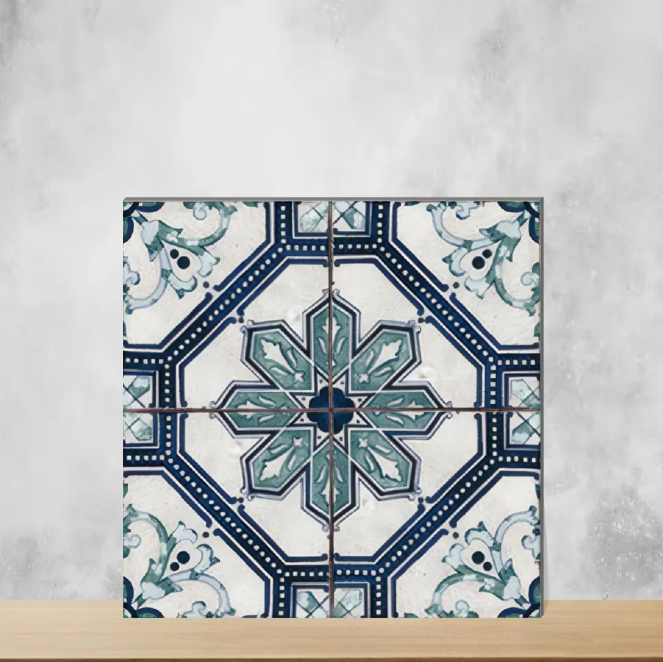 Ceramic Mordot Blue Moroccans Matt Square Tiles TL-1282 (12x12 inch | 9 mm)