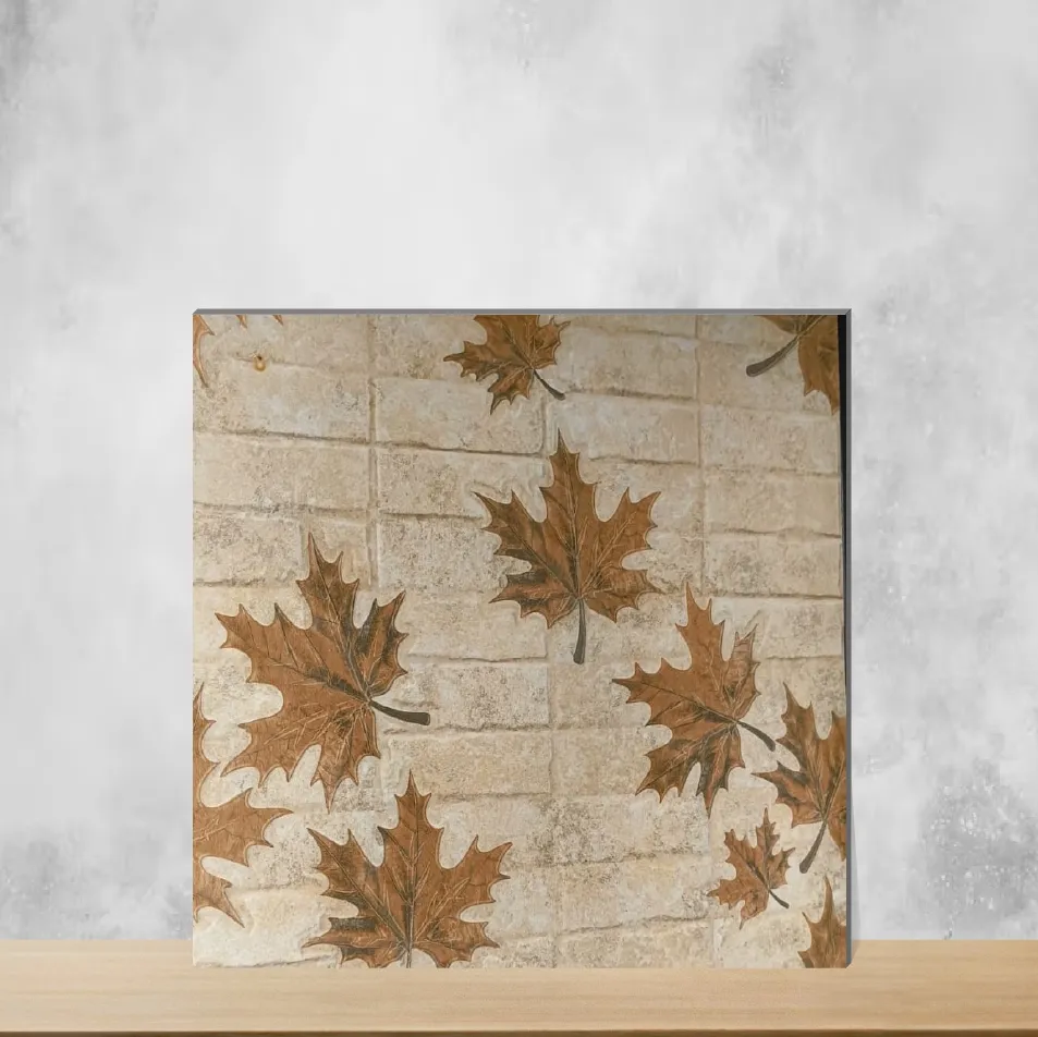 Vitrified Strada Umber Leaf Marbles & Stones Matt Square Tiles TL-1289-C (20x20 inch | 12 mm)