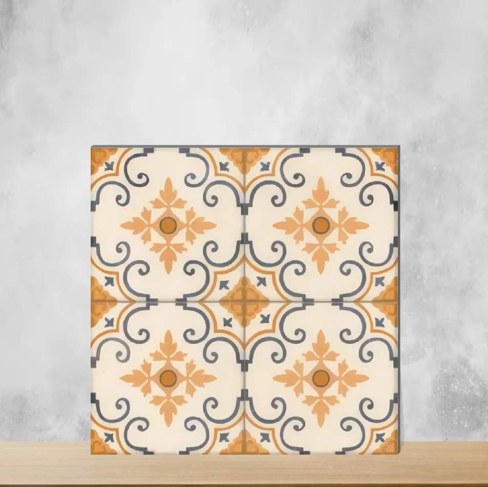 Ceramic Morissa Terracotta Floral Moroccans Matt Square Tiles TL-1293 (12x12 inch | 7.5 mm)