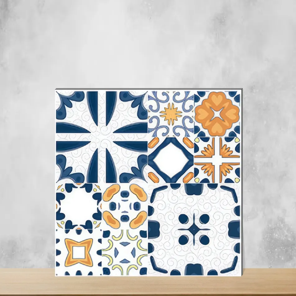 Ceramic Mordot Orange Moroccans Matt Square Tiles TL-1309 (12x12 inch | 9 mm)