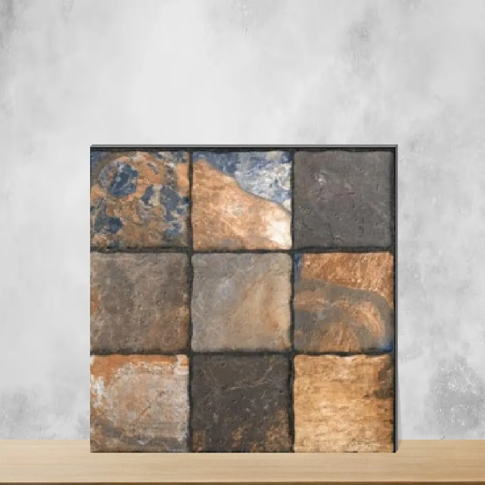 Vitrified Chamoisee Brown Geometric & Abstracts Matt Square Tiles TL-1404 (12x12 inch | 9 mm)