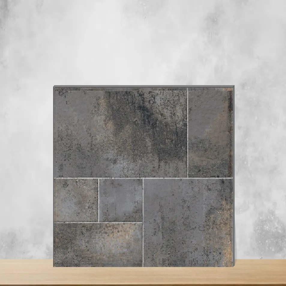 Vitrified Earthen Slate Oxide Brown Matt Square Tiles TL-2108-D (16x16 inch | 12 mm)