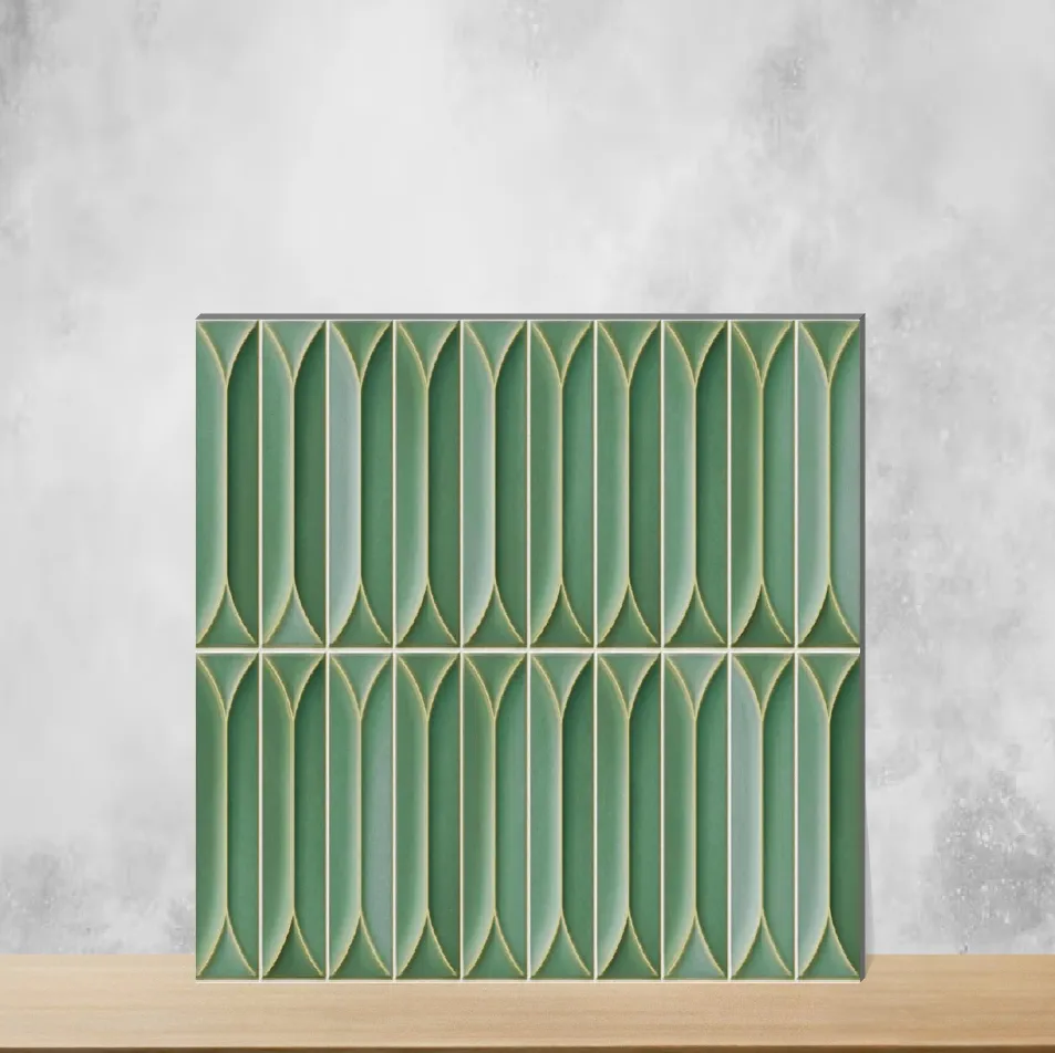 Ceramic Capsule Solara Saxon Green Glossy Rectangular Tiles TL-2311-J (24x12 inch | 9 mm)