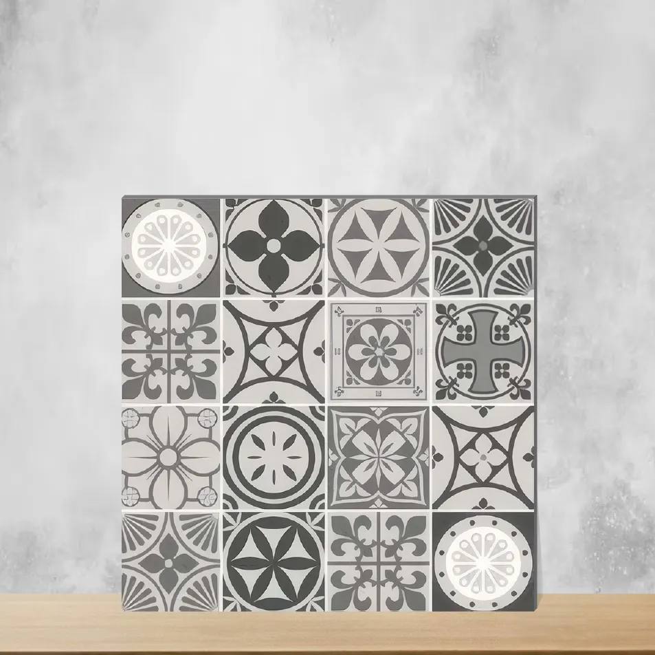 Vitrified Zellige Vibrant Grey Moroccans Matt Square Tiles TL-1458 (12x12 inch | 9 mm)