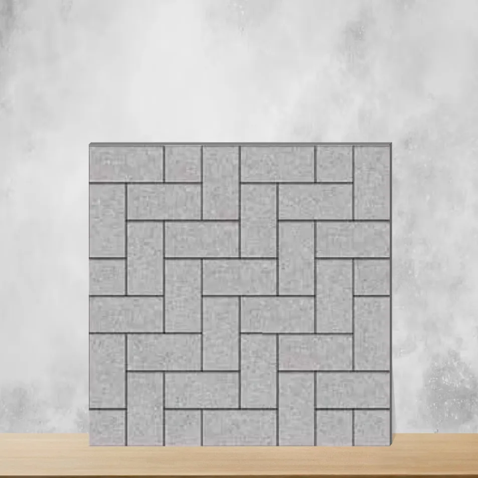 Vitrified Strada Herringbone Smoke Geometric & Abstracts Matt Square Tiles TL-4902-G (16x16 inch | 12 mm)