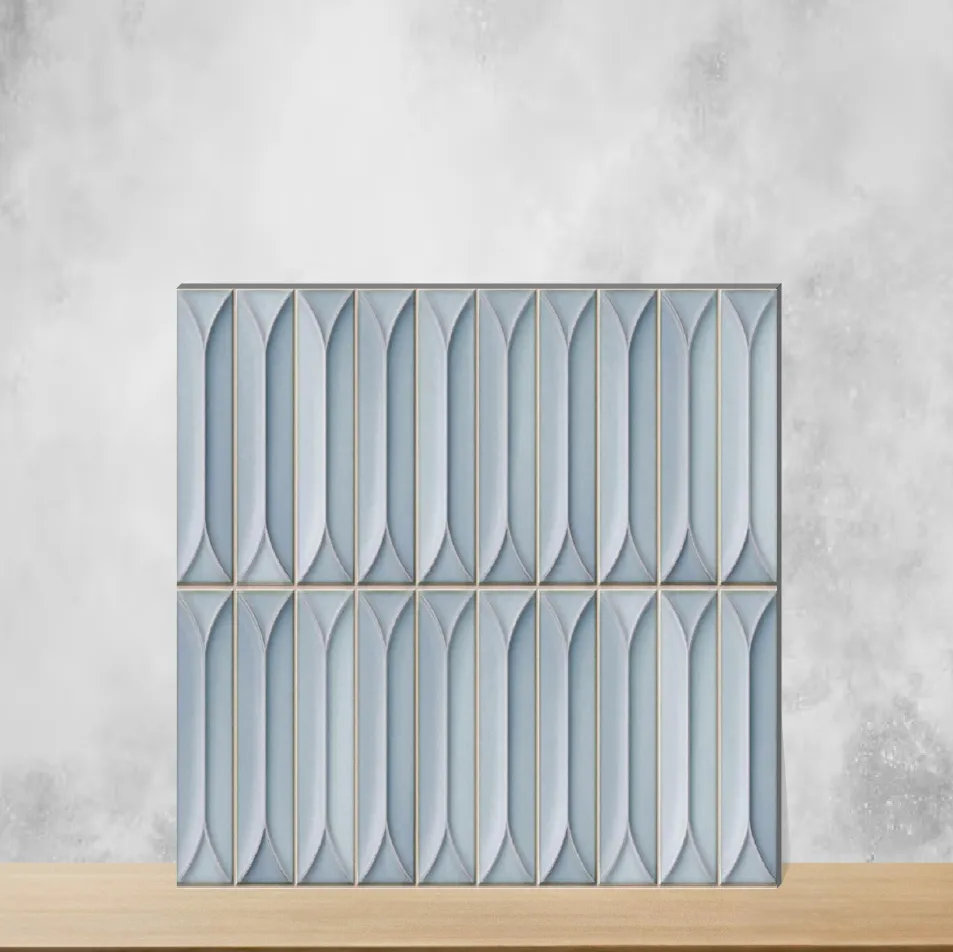 Ceramic Capsule Solara Fairy Blue Glossy Rectangular Tiles TL-2311-F (24x12 inch | 9 mm)