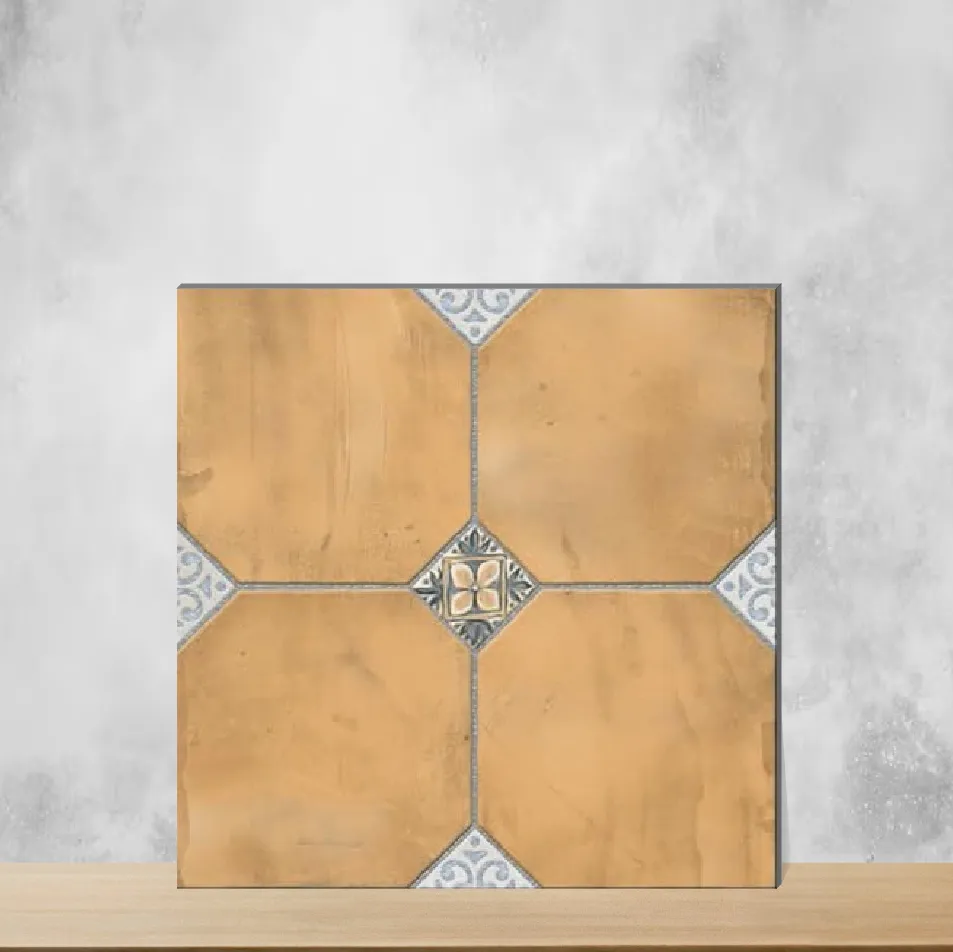 Vitrified Rustique Elegance Minimalist Brown Punch Textures Matt Square Tiles TL-2221-B (16x16 inch | 12 mm)