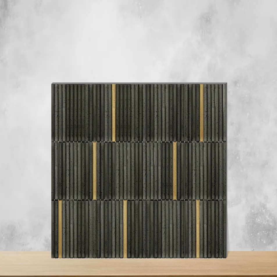 Ceramic Vertiline Kitkat Solara Space Mixed Black Glossy Rectangular Tiles TL-2247-M (24x12 inch | 9 mm)