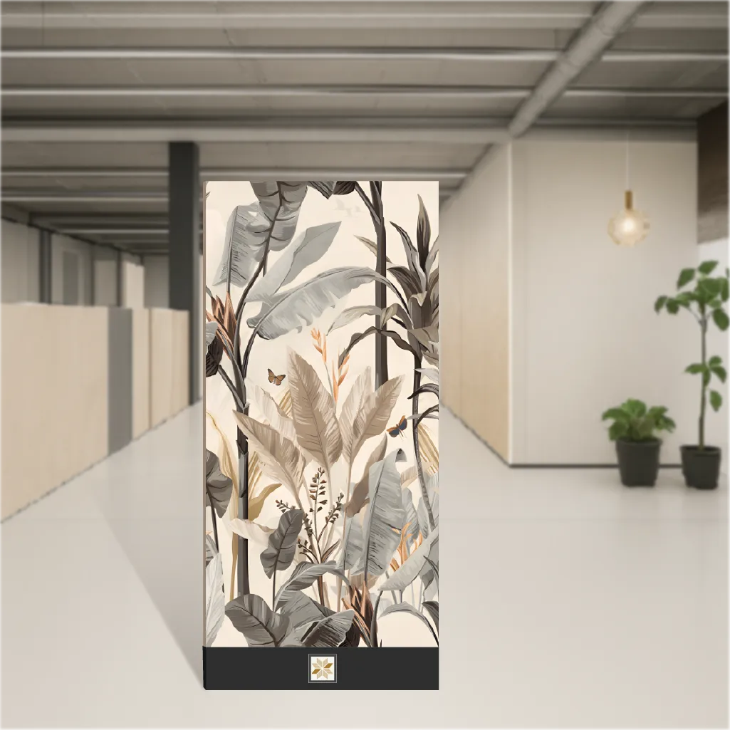 Vitrified Forest Crema Decor B Tropical Florals Matt Rectangular Tiles TL-4610-C (4x2 feet | 9 mm)