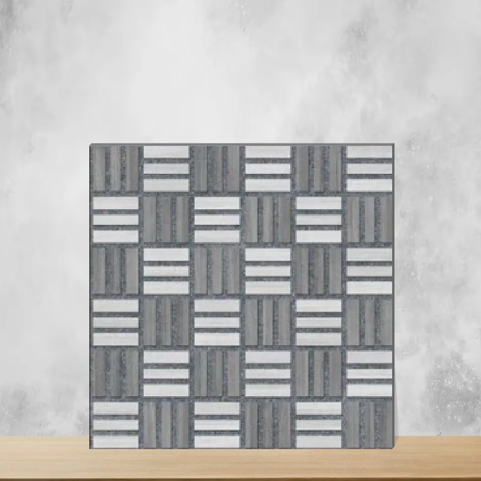Vitrified Taupe Grey Geometric & Abstracts Matt Square Tiles TL-1659 (12x12 inch | 9 mm)