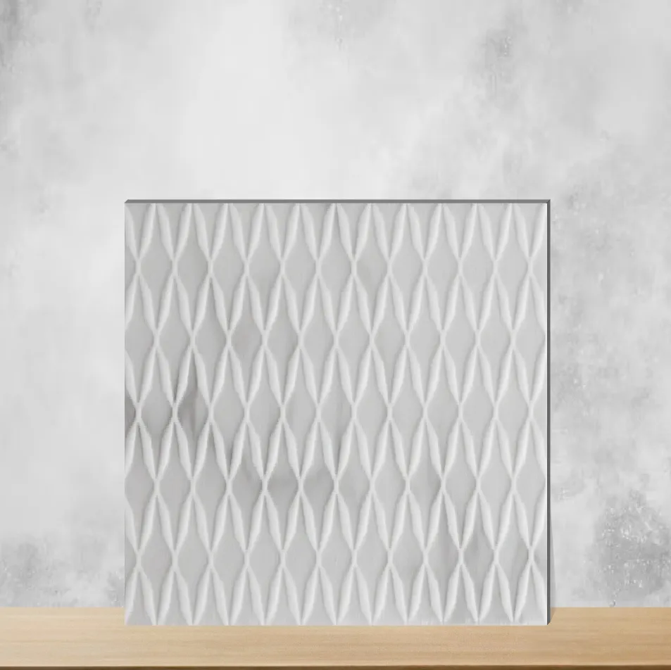 Vitrified Diamond Mesh Pearl Paisley Geometric & Abstracts Rectangular Tiles TL-185-C (12x3 inch | 9 mm)