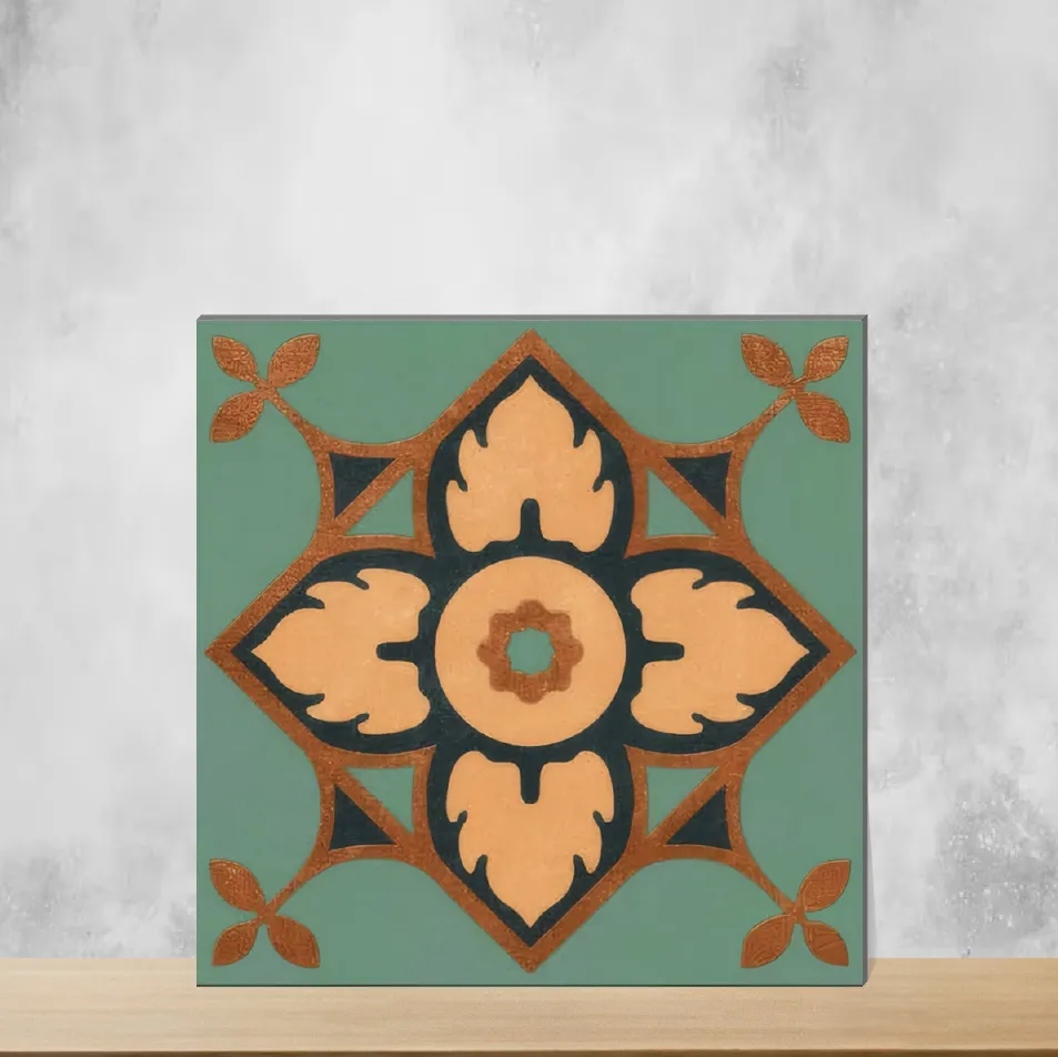 Vitrified Zellige Deep Emerald Green Moroccans Matt Square Tiles TL-1680 (12x12 inch | 11 mm)