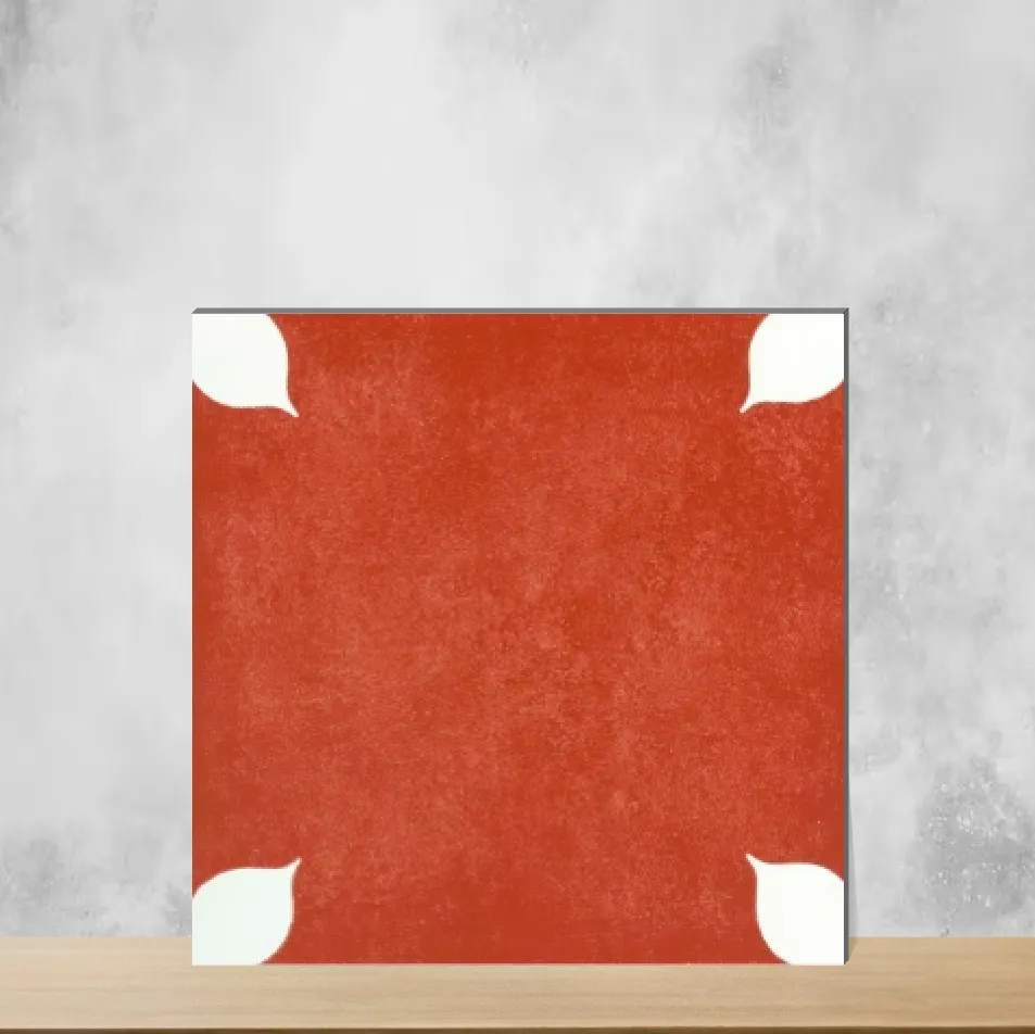 Ceramic Petal Red Tropical Florals Matt Square Tiles TL-3027-D (12x12 inch | 9 mm)