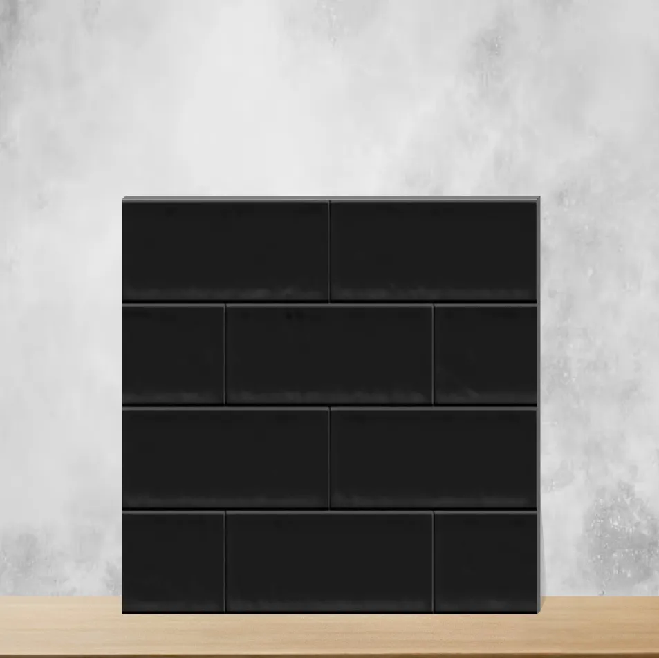 Ceramic Solara Charcoal Black Matt Rectangular Tiles TL-2243-E (24x12 inch | 9 mm)