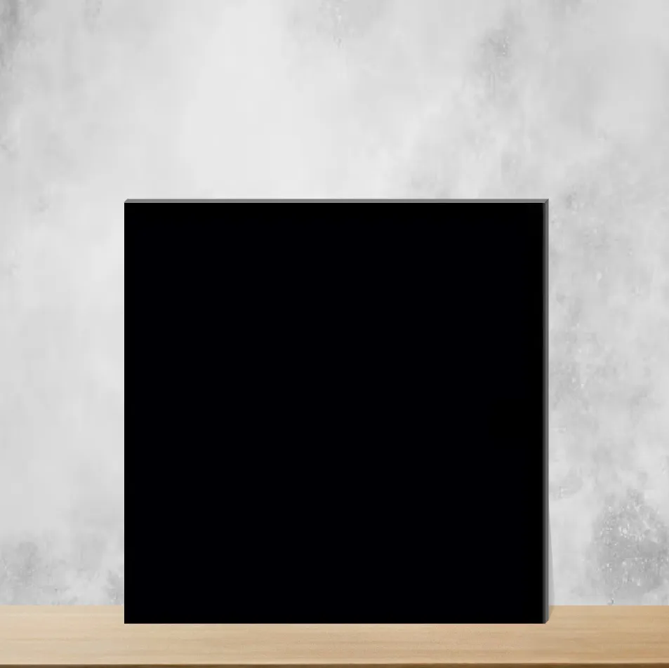 Ceramic Running Plain Midnight Black Plain Solids Matt Square Tiles TL-2472-B (12x12 inch | 7.5 mm)