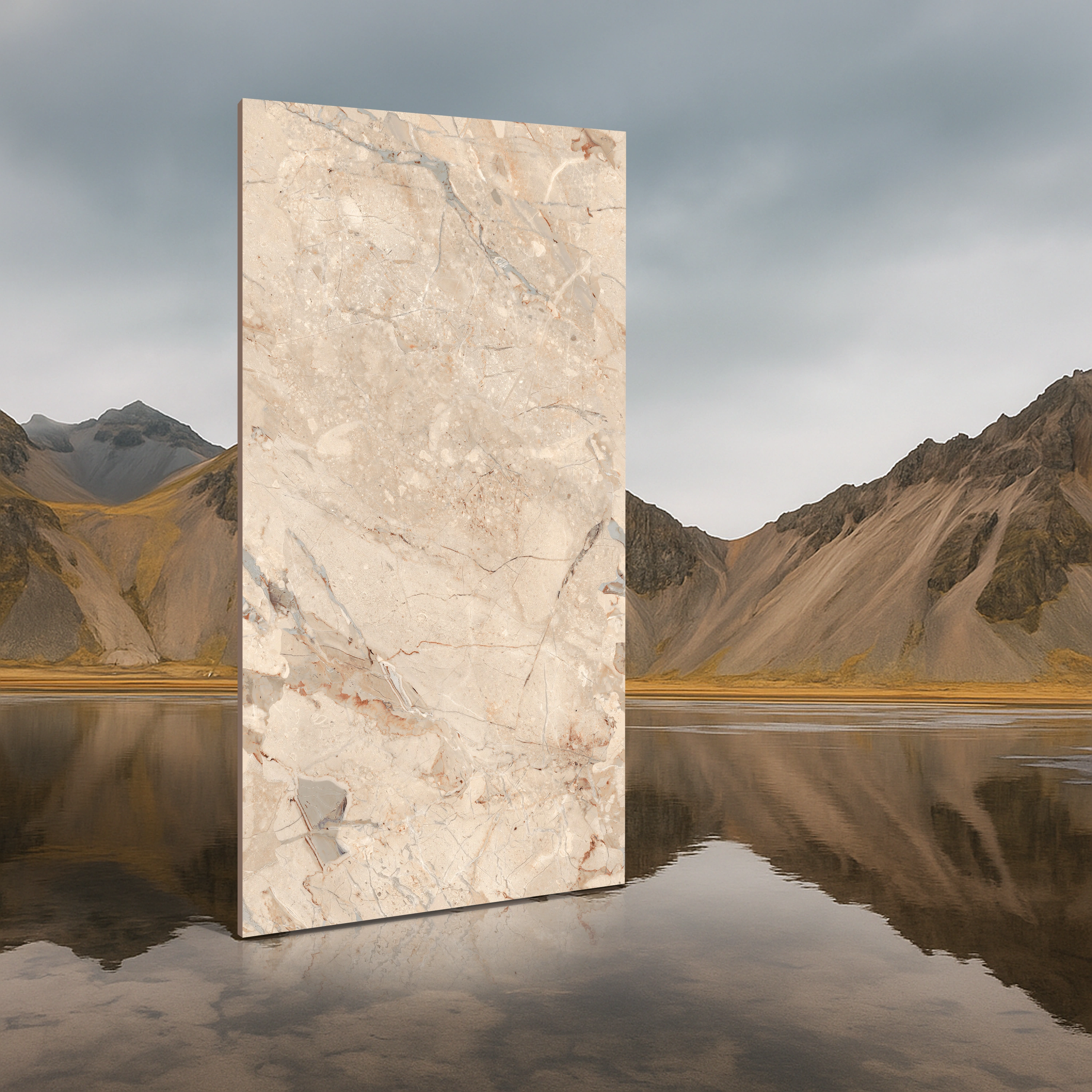 Endura Desert Sand Marbles & Stones Matt Rectangular Tiles TL-2490-B (4x2 feet | 9 mm)