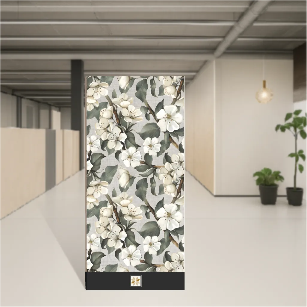 Vitrified Prestige Leaf Grey Decor Tropical Florals Matt Rectangular Tiles TL-1943-C (4x2 feet | 9 mm)