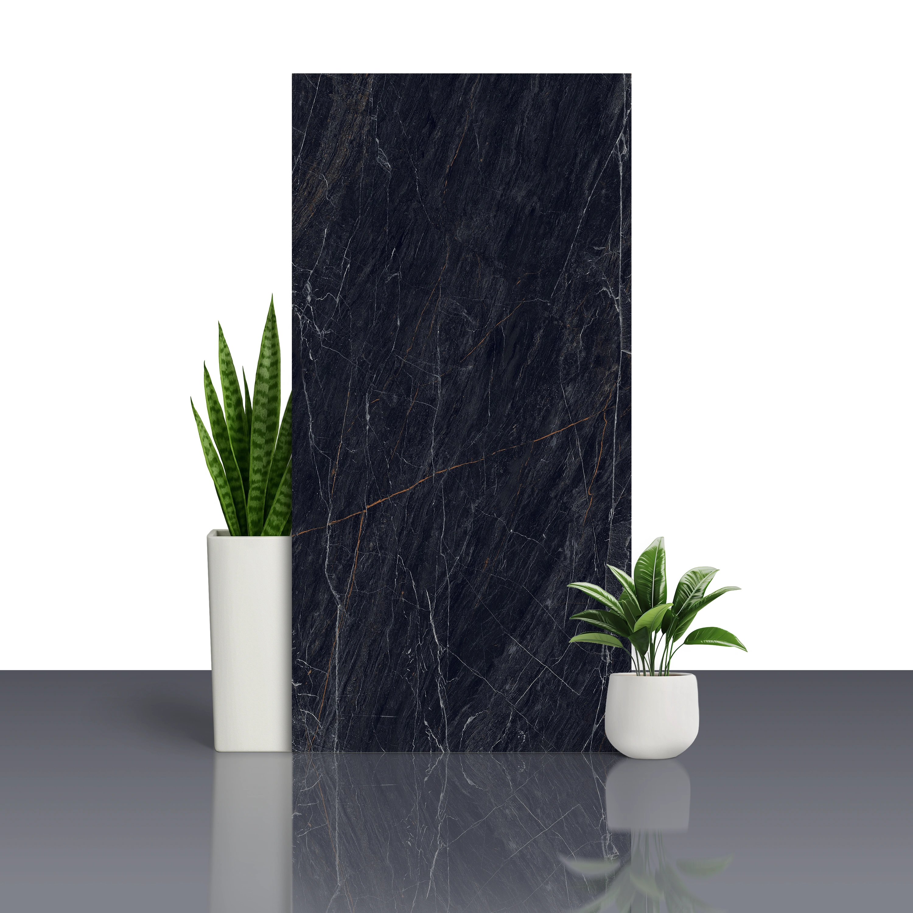 Vitrified Marblis Obsidian Veil Marbles & Stones Hi-Glossy Rectangular Tiles TL-1973 (4x2 feet | 9 mm)