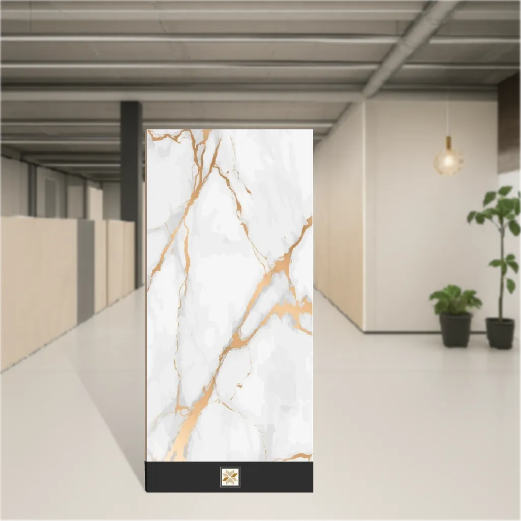 Vitrified Marco Golden Marbles & Stones Matt Rectangular Tiles TL-1994 (4x2 feet | 9 mm)