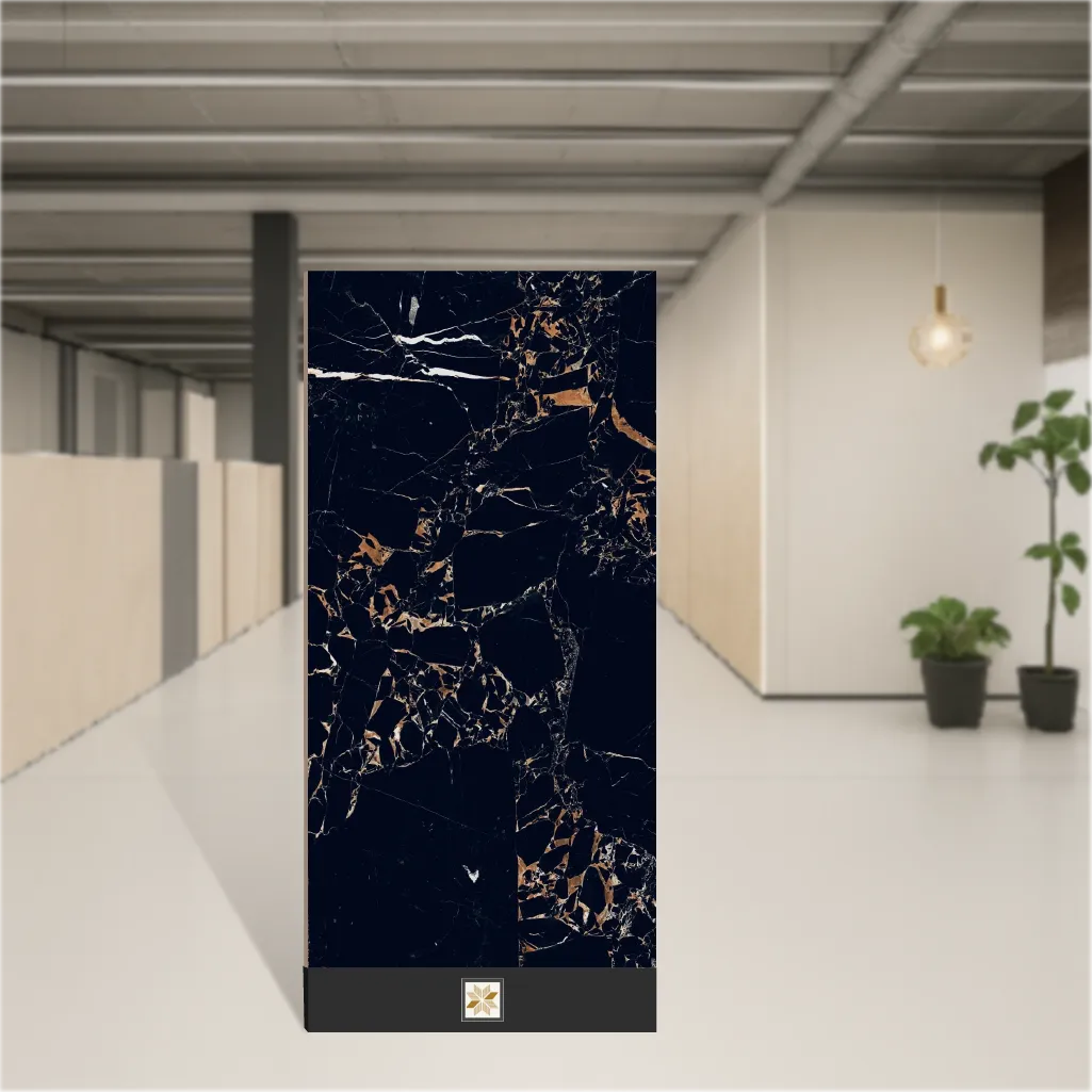 Vitrified Golden Marshal Marbles & Stones Matt Rectangular Tiles TL-2055 (4x2 feet | 9 mm)