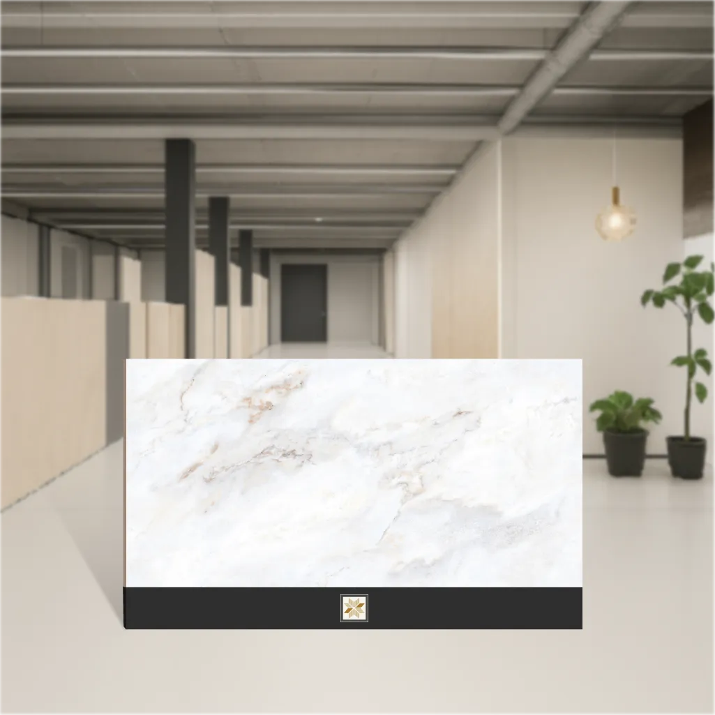 Digital Breeze White Marbles & Stones Matt Rectangular Tiles TL-2056 (4x2 feet | 9 mm)