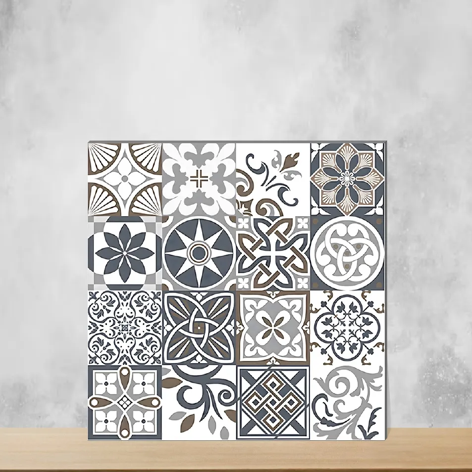 Porcelain Florencia Cold Deco Gray Moroccans Matt Square Tiles TL-262-B (2x2 feet | 8 mm)