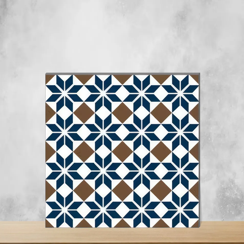 Vitrified Zellige Monochrome Blue Moroccans Matt Square Tiles TL-2066-D (12x12 inch | 9 mm)